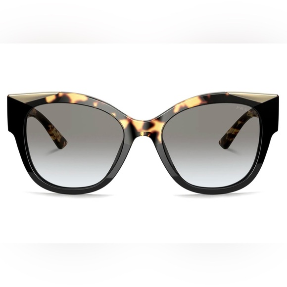 Prada Acetate Black Tortoise Gold Sunglasses Brand New W/O case Made in Italy main image 9